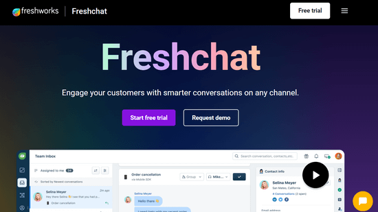 The Freshchat website Freshchat