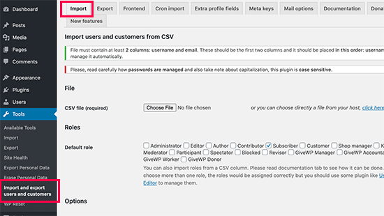 Import WordPress users / WooCommerce customers Import WordPress users / WooCommerce customers