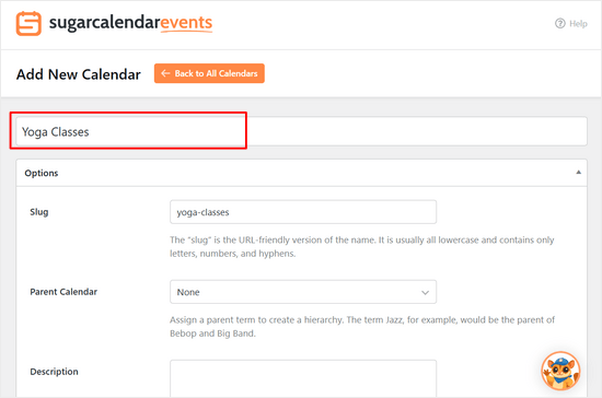 Ange ett namn för din kalender