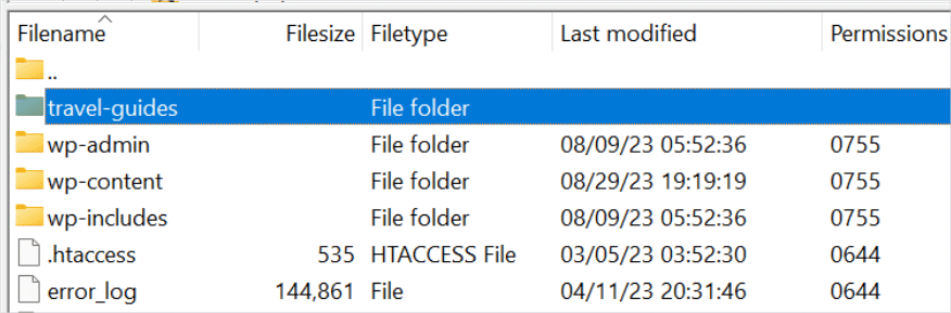 Nuova sottodirectory creata