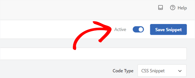 Activate and save CSS snippet Activate and save CSS snippet