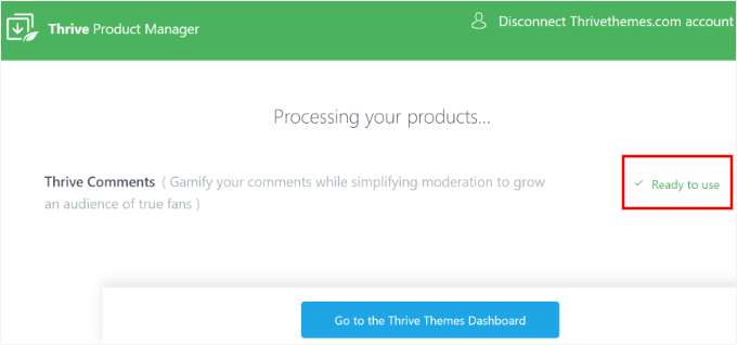 Mesaj de succes Thrive Comments