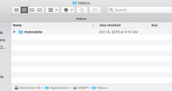 Creating a website folder on your local server Creating a website folder on your local server