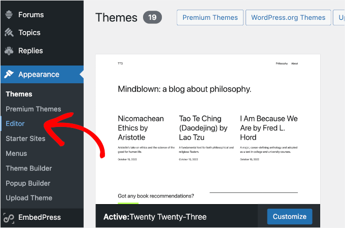 Accessing FSE from the admin area Accessing FSE from the admin area