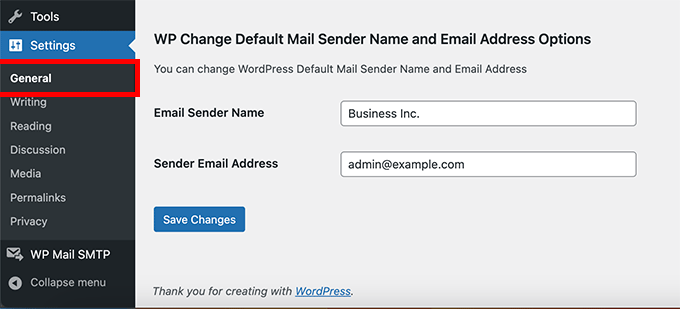 CB Mail Sender WP Change Email Sender