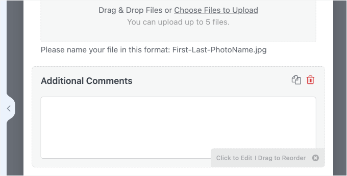 Entfernen eines Feldes