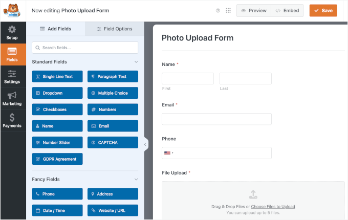 Vorlage im Editor geladen