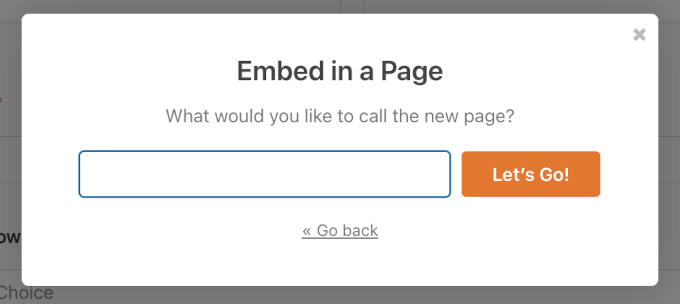 Bädda in WPForms i en ny sida