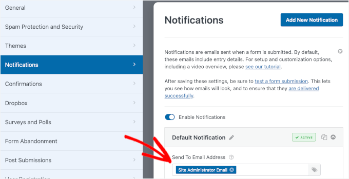 Email notification sent to admin Email notification sent to admin
