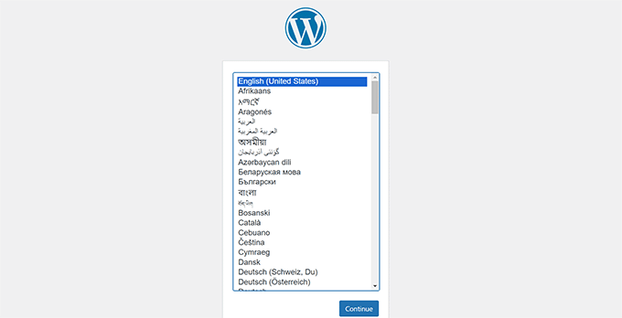 WordPress seleziona lingua