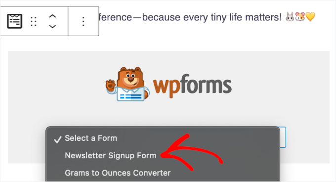 Choose a newsletter signup form Choose a newsletter signup form