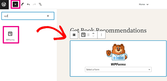 Lägg till WPForm-block Lägg till WPForm-block