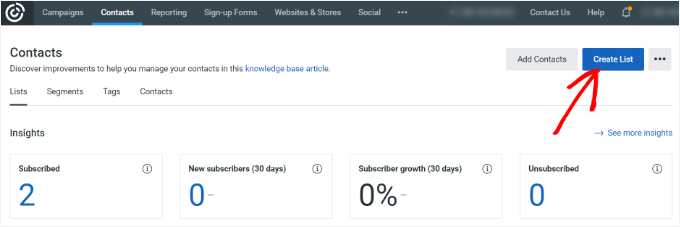 Go to contacts and click create list Go to contacts and click create list