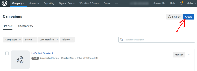 Create a new campaign Create a new campaign
