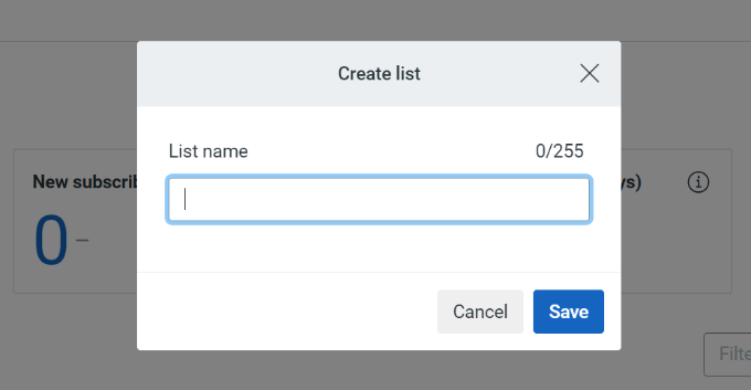 Create Constant Contact List Name Create a list