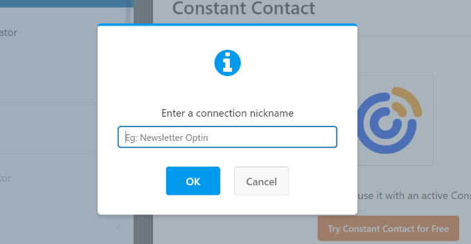 Enter connection nickname Enter connection nickname
