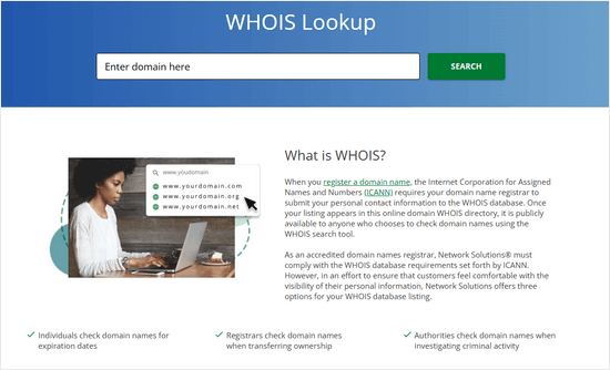 WHOIS lookup tool WHOIS lookup tool