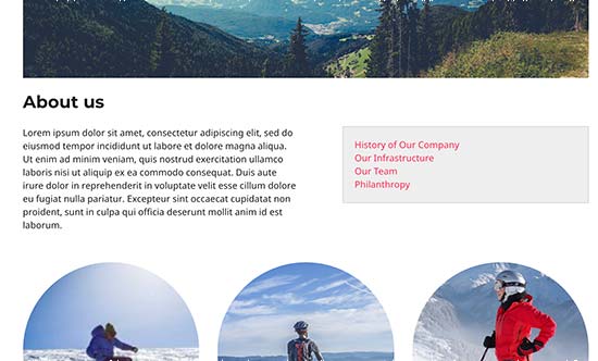 Lista podstron z CSS