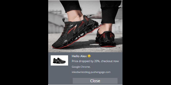 Price drop notification with large image Price drop notification with large image