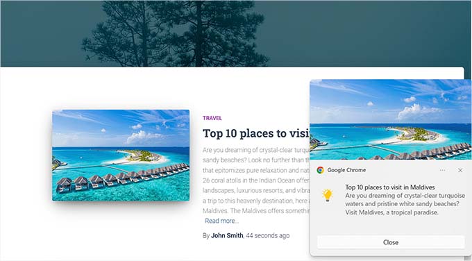 Preview for push notifications for blog post publications Preview for push notifications for blog post publications