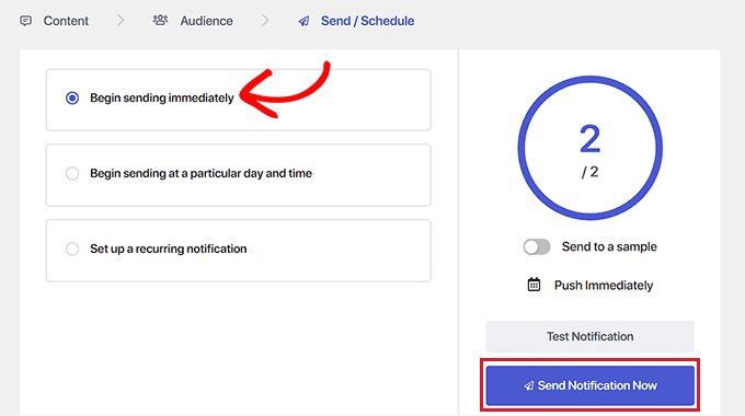 Schedule and send your notification to your users Schedule and send your notification to your users