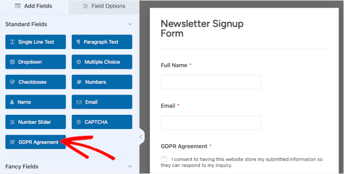 Adding GDPR Agreement field Adding GDPR Agreement field