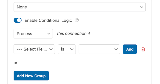 Enabling conditional logic