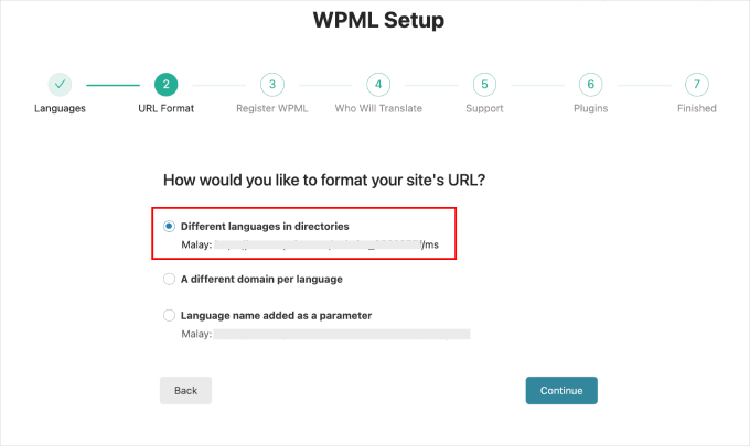 wpml-setup-url-format-page WPML setup URL format page