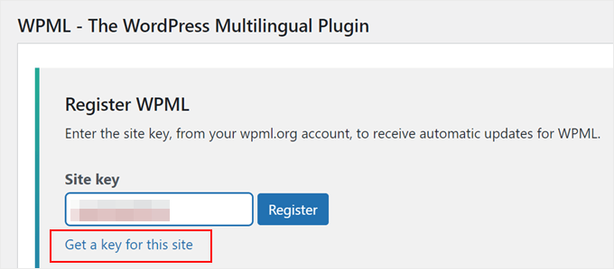 Getting your site key with the OTGS Installer Getting your site key with the OTGS Installer