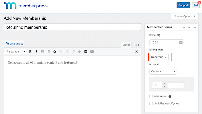 Creating a recurring billing schedule in WordPress Creating a recurring billing schedule in WordPress