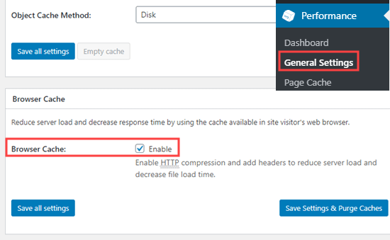 Make sure the browser cache box is checked Make sure the browser cache box is checked