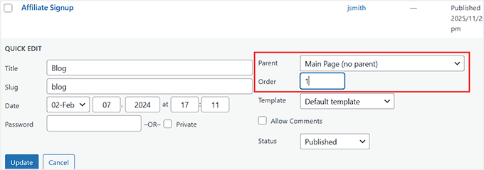 Change page order in WordPress Change page order in WordPress
