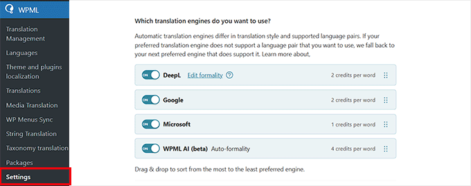 Elegir un servicio de traducción automática Elegir un servicio de traducción automática