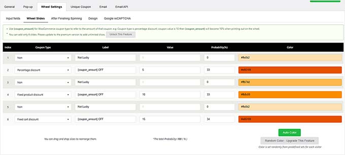 Alegeți culorile roții