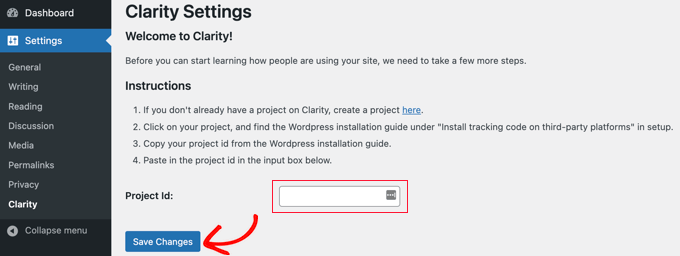 Inserisci il tuo ID progetto Microsoft Clarity Inserisci il tuo ID progetto Microsoft Clarity