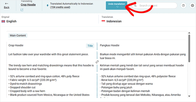 Haz clic en el botón Deshacer traducción Haz clic en el botón Deshacer traducción