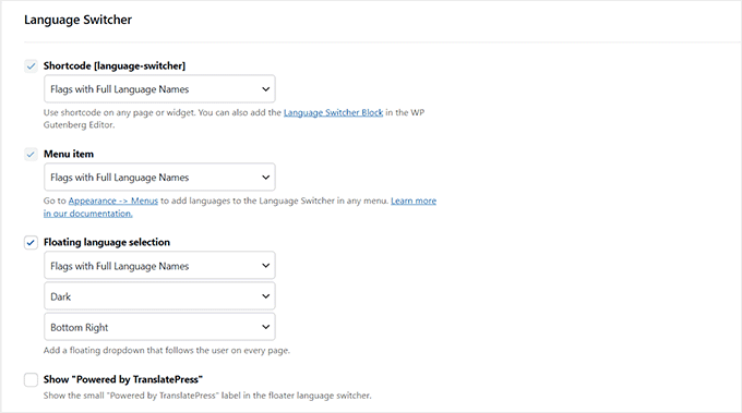 Configura los ajustes del selector de idioma Configura los ajustes del selector de idioma