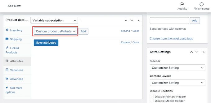 The WooCommerce custom product attribute The WooCommerce custom product attribute