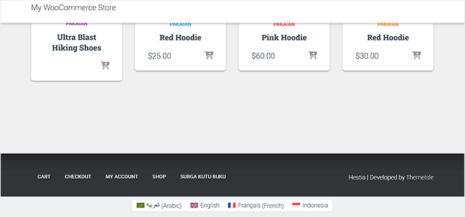 Conmutador de idioma en WPML Conmutador de idioma en WPML