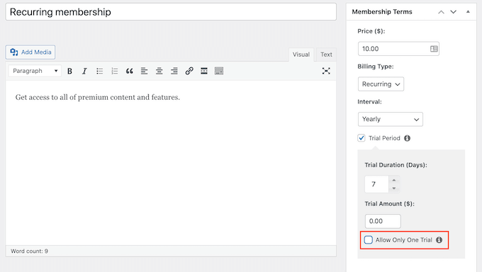 Creating a limited free trial in MemberPress Creating a limited free trial in MemberPress