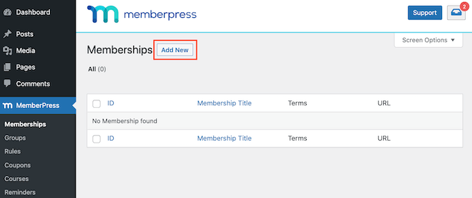 memberpress-memberships-new Creating a new MemberPress membership level