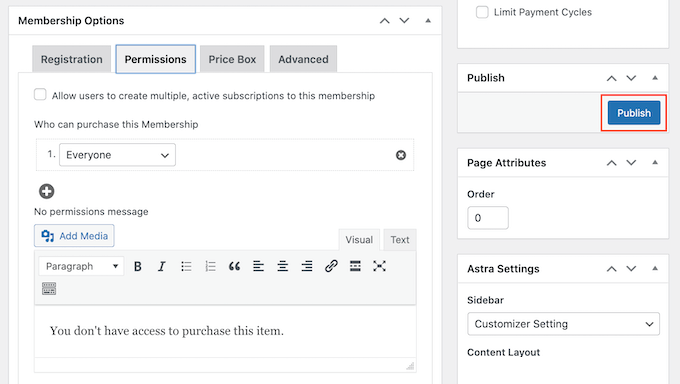 Setting the permissions for your recurring payments Setting the permissions for your recurring payments
