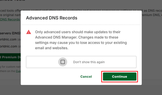 Network Solutions DNS warning