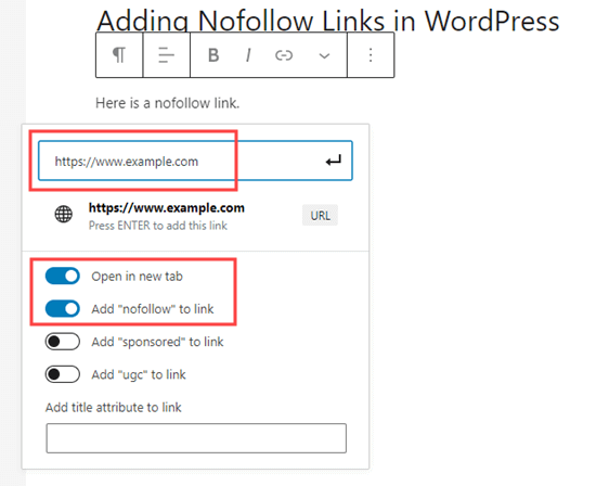 The nofollow attribute option added by All-in-One SEO The nofollow attribute option added by All-in-One SEO