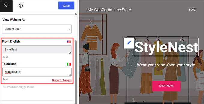 Guardar sitio al traducir Guardar sitio al traducir