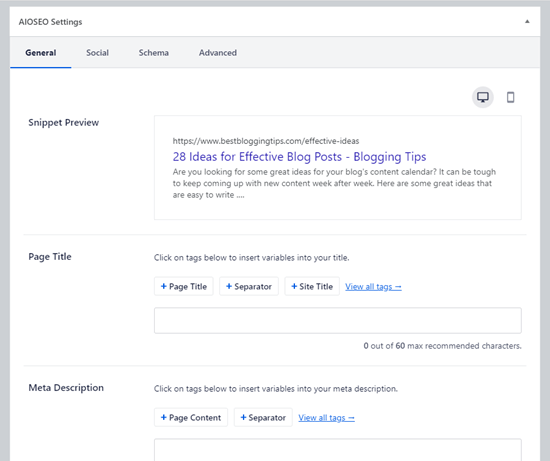 L'extrait généré automatiquement dans All in One SEO L'extrait généré automatiquement dans All in One SEO