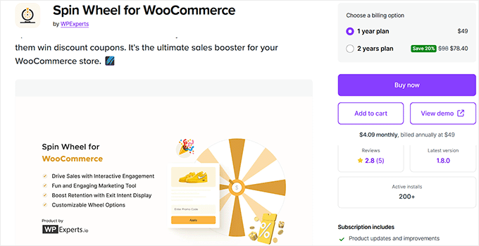 Roată de Spin pentru WooCommerce