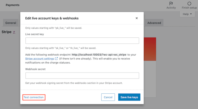 Testing your Stripe payment gateway connection Testing your Stripe payment gateway connection