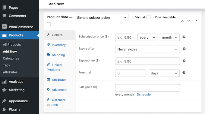 A simple recurring WooCommerce subscription A simple recurring WooCommerce subscription