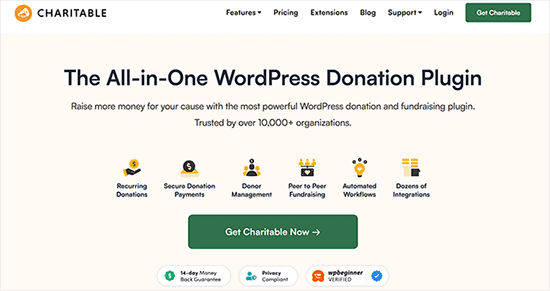 Sitio web de Charitable Sitio web de Charitable